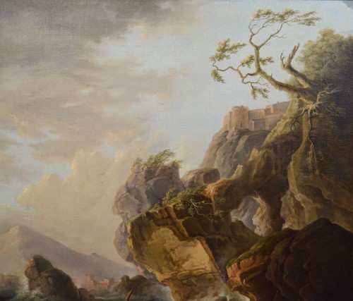 Antiquités - Côte dans la tempête - Atelier de Claude Joseph Vernet (1714 - 1789)